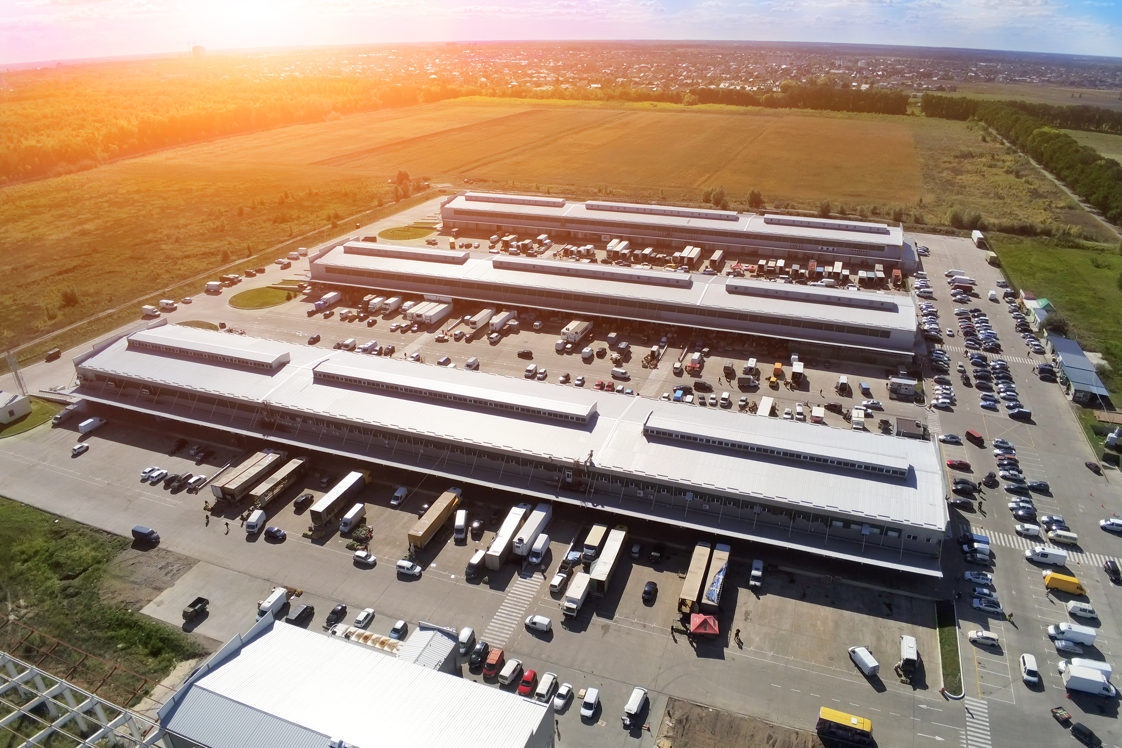 Industrial real estate aerial view